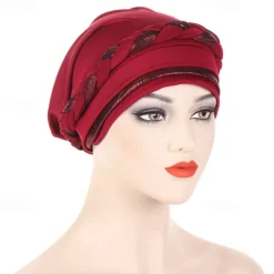 New 8 Colors Muslim Women Inner Caps Braided Bandanas Hijab Comfort Fashion Turban Hat Colorful Chemo Hats Head Wearing turbante Women Hats