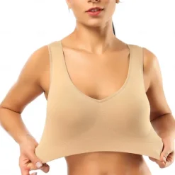 New 2 Pack Underwear Women's Plus Size Deep U Comfortable Beauty Back Yoga Vest with Pads No Steel Ring Gathered Shock-proof Sports Bra Home Outfits Women Lingerie