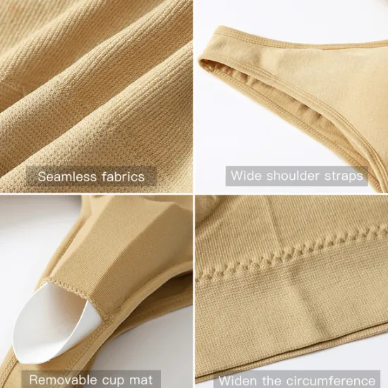 New 2 Pack Underwear Women's Plus Size Deep U Comfortable Beauty Back Yoga Vest with Pads No Steel Ring Gathered Shock-proof Sports Bra Home Outfits Women Lingerie