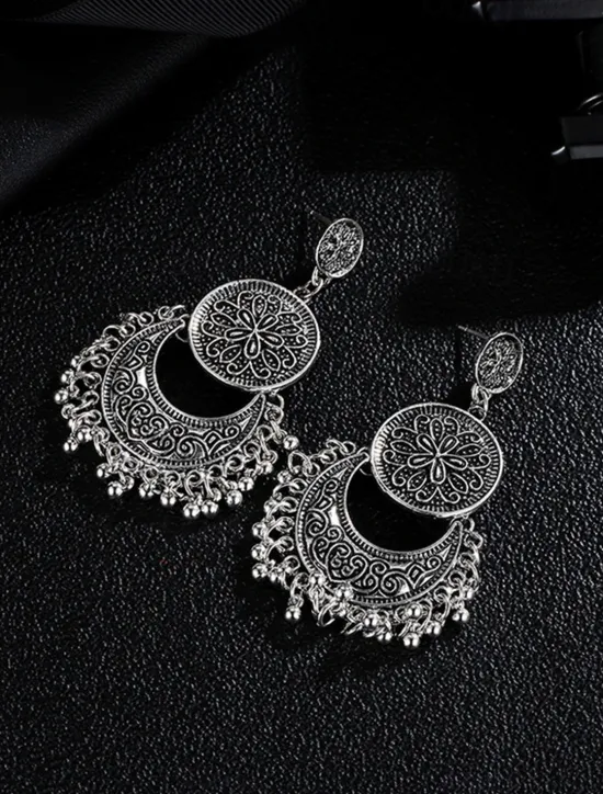 Hot 1 Pair Alloy Bohemian Sun&Moon Earrings For Women's Daily Festival Prom Date Beach Women Trendy Jewelry