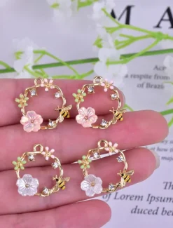 Outlet 1 Pair Drop Earrings For Women's Birthday Gift Prom Alloy Classic Petal Women Trendy Jewelry