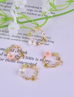 Outlet 1 Pair Drop Earrings For Women's Birthday Gift Prom Alloy Classic Petal Women Trendy Jewelry