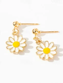 Best 1 Pair Drop Earrings For Women's Birthday Gift Prom Alloy Classic Daisy Women Trendy Jewelry