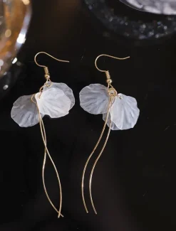 Outlet 1 Pair Drop Earrings Hanging Earrings For Women's Birthday Party Evening Gift Alloy Drop Fashion Petal Women Trendy Jewelry