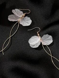 Outlet 1 Pair Drop Earrings Hanging Earrings For Women's Birthday Party Evening Gift Alloy Drop Fashion Petal Women Trendy Jewelry