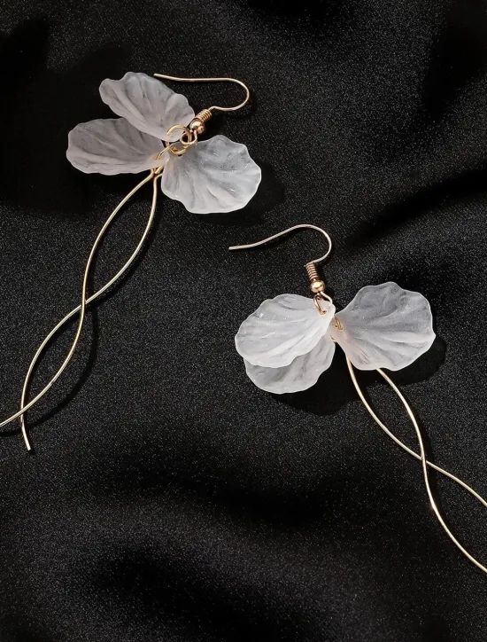Outlet 1 Pair Drop Earrings Hanging Earrings For Women's Birthday Party Evening Gift Alloy Drop Fashion Petal Women Trendy Jewelry