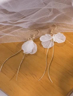 Outlet 1 Pair Drop Earrings Hanging Earrings For Women's Birthday Party Evening Gift Alloy Drop Fashion Petal Women Trendy Jewelry