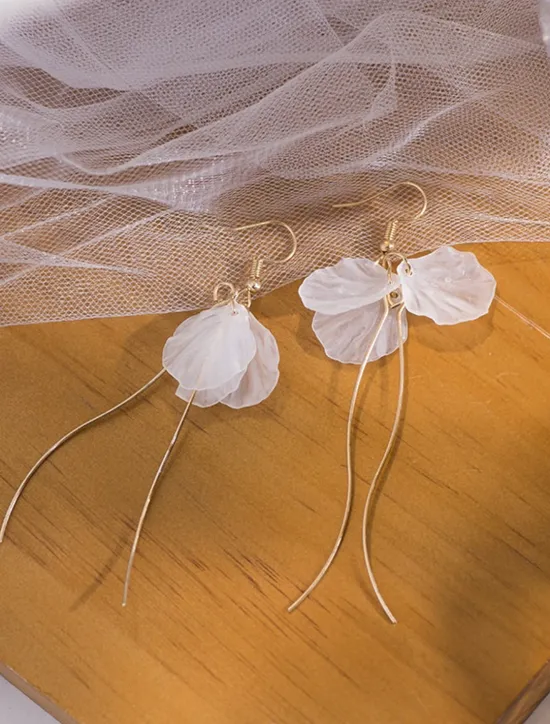 Outlet 1 Pair Drop Earrings Hanging Earrings For Women's Birthday Party Evening Gift Alloy Drop Fashion Petal Women Trendy Jewelry