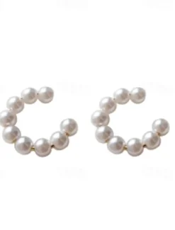 1 Pair Ear Clips For Women's Wedding Birthday Gift Alloy Geometrical Fashion Women Trendy Jewelry