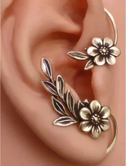 Sale 1 Pair Ear Cuff For Women's Party Evening Gift Date Alloy Vintage Style Fashion Petal Women Trendy Jewelry