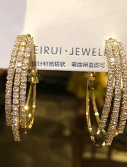 New 1 Pair Hoop Earrings For Women's Birthday Party Evening Gift Alloy Classic Fashion Women Trendy Jewelry