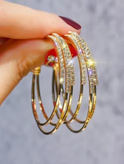 New 1 Pair Hoop Earrings For Women's Birthday Party Evening Gift Alloy Classic Fashion Women Trendy Jewelry