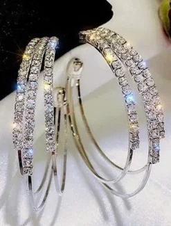 New 1 Pair Hoop Earrings For Women's Birthday Party Evening Gift Alloy Classic Fashion Women Trendy Jewelry