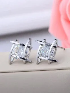 Outlet 1 Pair Stud Earrings Ball Earrings For Women's Birthday Party Evening Gift Copper Vintage Style Fashion Diamond Women Trendy Jewelry