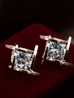 Outlet 1 Pair Stud Earrings Ball Earrings For Women's Birthday Party Evening Gift Copper Vintage Style Fashion Diamond Women Trendy Jewelry