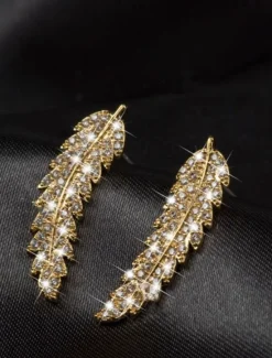 Discount 1 Pair Stud Earrings Drop Earrings For Women's Wedding Birthday Party Evening Alloy Classic Leaf Women Trendy Jewelry