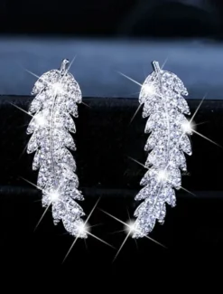 Discount 1 Pair Stud Earrings Drop Earrings For Women's Wedding Birthday Party Evening Alloy Classic Leaf Women Trendy Jewelry