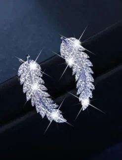 Discount 1 Pair Stud Earrings Drop Earrings For Women's Wedding Birthday Party Evening Alloy Classic Leaf Women Trendy Jewelry