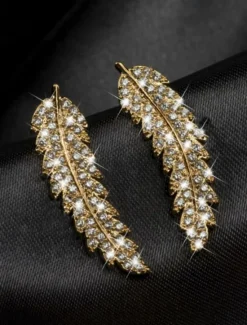 Discount 1 Pair Stud Earrings Drop Earrings For Women's Wedding Birthday Party Evening Alloy Classic Leaf Women Trendy Jewelry