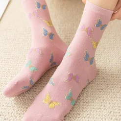 Outlet 4 Pairs Women's Crew Socks Daily Animal Patterned Cotton Simple Lolita Cute Sports Socks Women Socks
