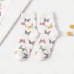 Outlet 4 Pairs Women's Crew Socks Daily Animal Patterned Cotton Simple Lolita Cute Sports Socks Women Socks