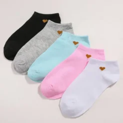 Hot 5 Pairs Women's Ankle Socks Low Cut Socks Work Daily Holiday Retro Polyester Casual Vintage Retro Casual Cute Socks Women Socks