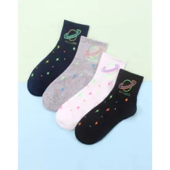 Sale 4 Pairs Women's Crew Socks Work Daily Holiday Retro Cotton Classic Casual Formal Warm Casual Cute Socks Women Socks