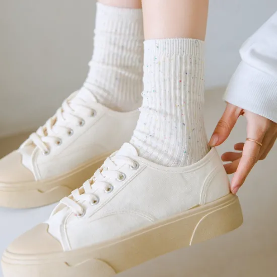Discount 6 Pairs Women's Crew Socks Wedding Work Holiday Multi Color Simple Casual Lolita Cute Sports Women Socks