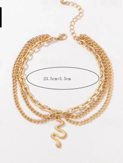 New Ankle Bracelet Boho Women's Body Jewelry For Gift Daily Geometrical Alloy Silver Gold 1 PC Women Trendy Jewelry