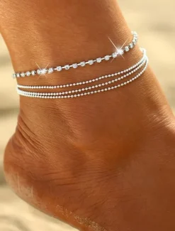 Ankle Bracelet Women's Body Jewelry For Holiday Beach Rhinestone Alloy 1 PC Women Trendy Jewelry