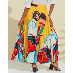 Clearance Artistic Print High Beach Skirt Women Skirts