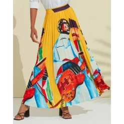 Clearance Artistic Print High Beach Skirt Women Skirts