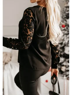 Hot Blouse Women's Black White Solid / Plain Color Lace Daily Elegant V Neck Regular Fit S Women Lace Tops