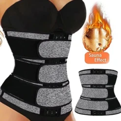 Clearance Body Shaper Sweat Waist Trimmer Sauna Belt Sports Neoprene Yoga Gym Workout Pilates Adjustable Durable Weight Loss Tummy Fat Burner Hot Sweat For Women Home Outfits Women Shapewear