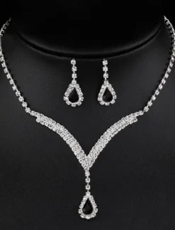 New Bridal Jewelry Sets For Women's Wedding Party Evening Alloy Fancy Women Trendy Jewelry
