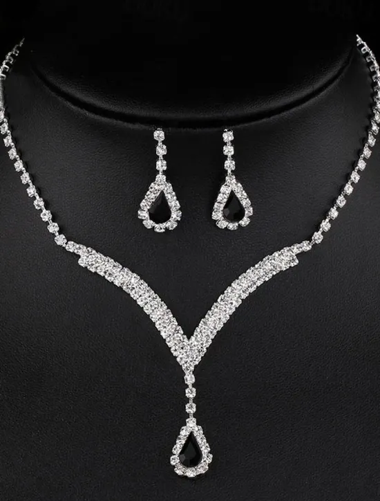 New Bridal Jewelry Sets For Women's Wedding Party Evening Alloy Fancy Women Trendy Jewelry