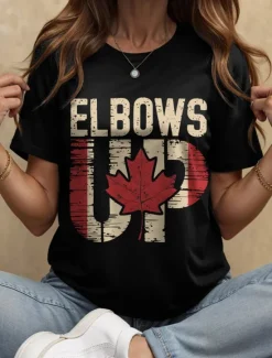 Discount Canada Women's T Shirt Graphic Flag Letter Vintage Stylish Casual Short Sleeve Crew Neck Round Neck Regular Tops Daily Weekend Print Black and White White Black Black White Red Women Independence Day Top