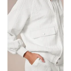 Discount Casual Crew Neck Textured Raglan Sleeve Bomber Jacket Women Cardigans & Outerwears|Jackets