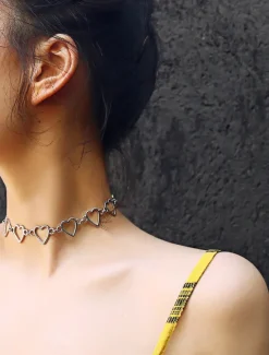 Outlet Chain Necklace Charm Necklace For Women's Wedding Party Evening Birthday Party Alloy Fancy Heart Star Women Trendy Jewelry