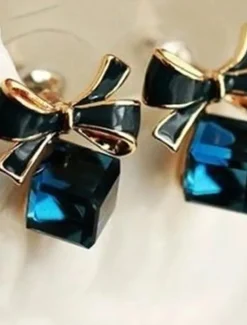 Chic & Modern Street Geometry Earring / Elegant Charm Cube and Bowknot Earrings for Woman/ Party / Dailywear Women Trendy Jewelry