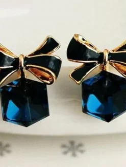 Chic & Modern Street Geometry Earring / Elegant Charm Cube and Bowknot Earrings for Woman/ Party / Dailywear Women Trendy Jewelry