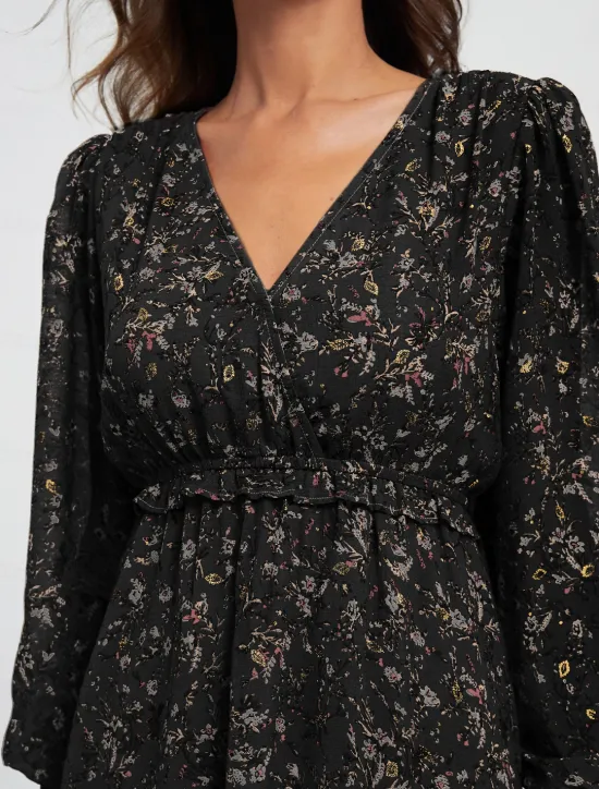 Outlet Chiffon Casual Floral Ruffle Swing Mini Dress Women Chiffon Dresses