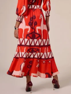 Best Chiffon Printing Elegant Bohemia Midi Skirt Women Skirts