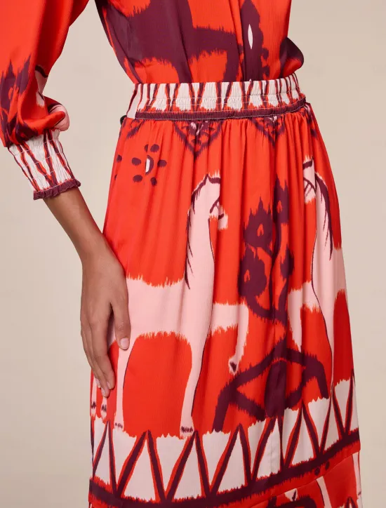 Best Chiffon Printing Elegant Bohemia Midi Skirt Women Skirts
