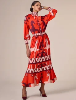 Best Chiffon Printing Elegant Bohemia Midi Skirt Women Skirts