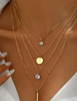 Choker Necklace Chrome Women's Elegant Fashion Cute Layered Wedding Round Necklace For Wedding Party Street Women Trendy Jewelry|Spring Accessories