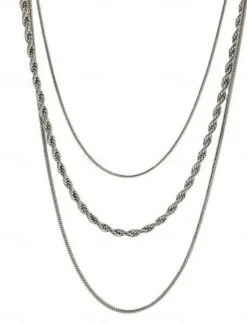 Best Choker Necklace Chrome Women's Elegant Fashion Artistic Layered Wedding Necklace For Wedding Party Valentine's Day Women Spring Accessories