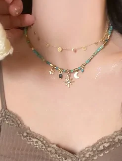 Sale Choker Necklace Chrome Women's Elegant Vintage Layered irregular Necklace For Wedding Party Street Women Spring Accessories|Trendy Jewelry