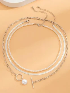 Clearance Choker Necklace Chrome Women's Punk Fashion Layered irregular Necklace For Wedding Valentine's Day Street Women Trendy Jewelry