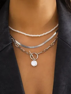 Clearance Choker Necklace Chrome Women's Punk Fashion Layered irregular Necklace For Wedding Valentine's Day Street Women Trendy Jewelry
